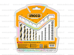 Brocas - Ingco Set Brocas + Puntas 19 Piezas