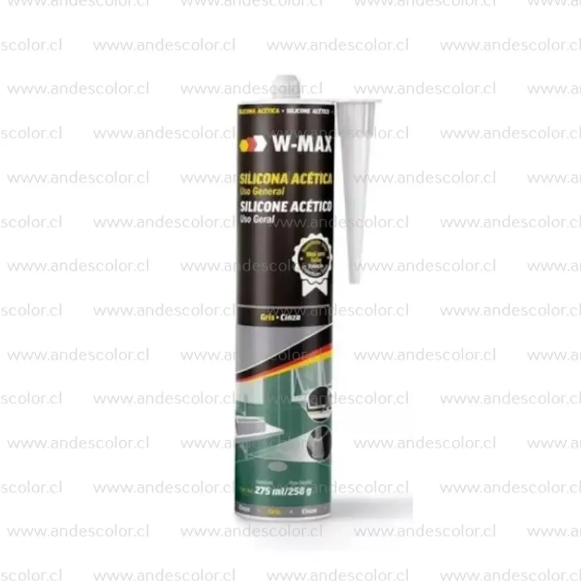 Siliconas - Wmax Silicona Acetica Gris Cartucho 280 Ml 1