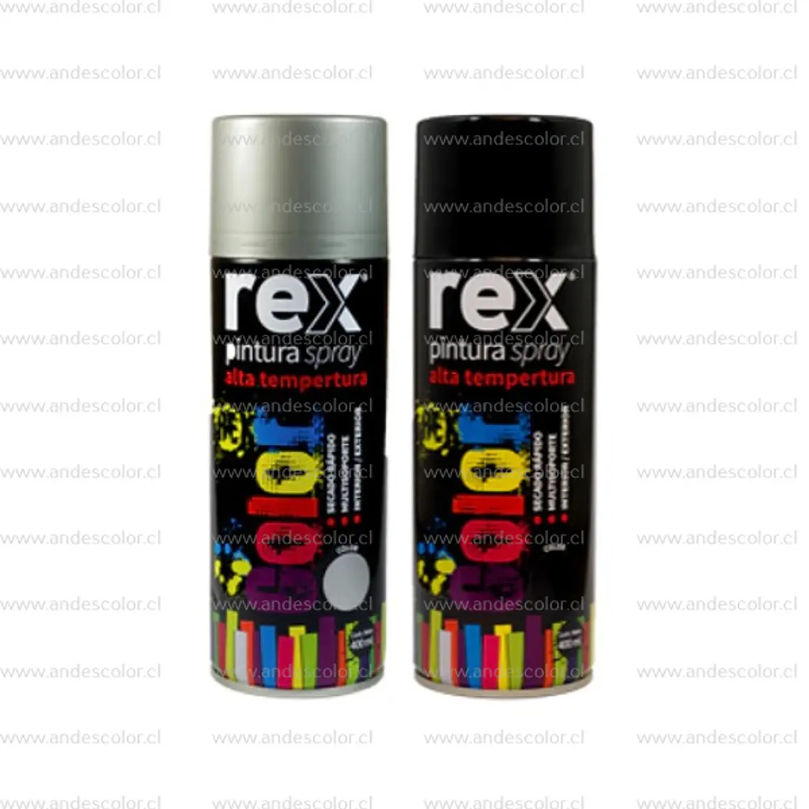 Pintura Spray - Rex Alta Termperatura Aluminio 400 Ml 2