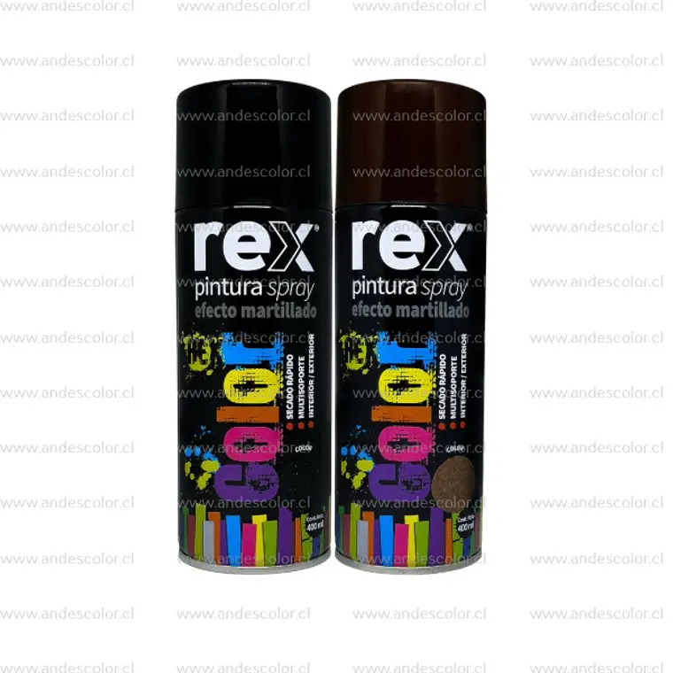 Pintura Spray - Rex Efecto Martillado Cafe 400 Ml 2