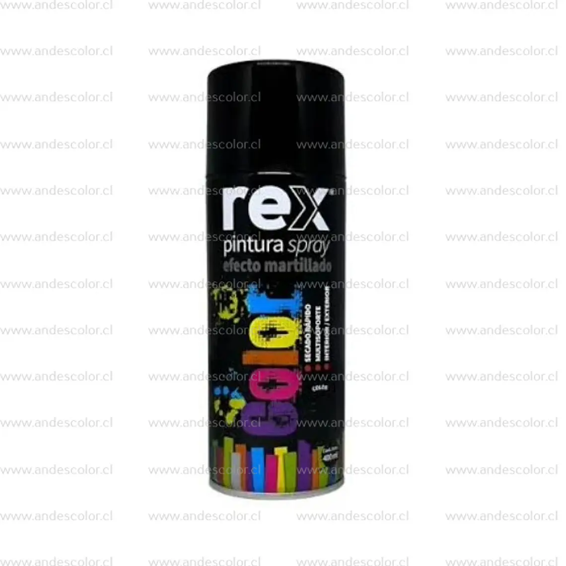 Pintura Spray - Rex Efecto Martillado Negro 400 Ml 1