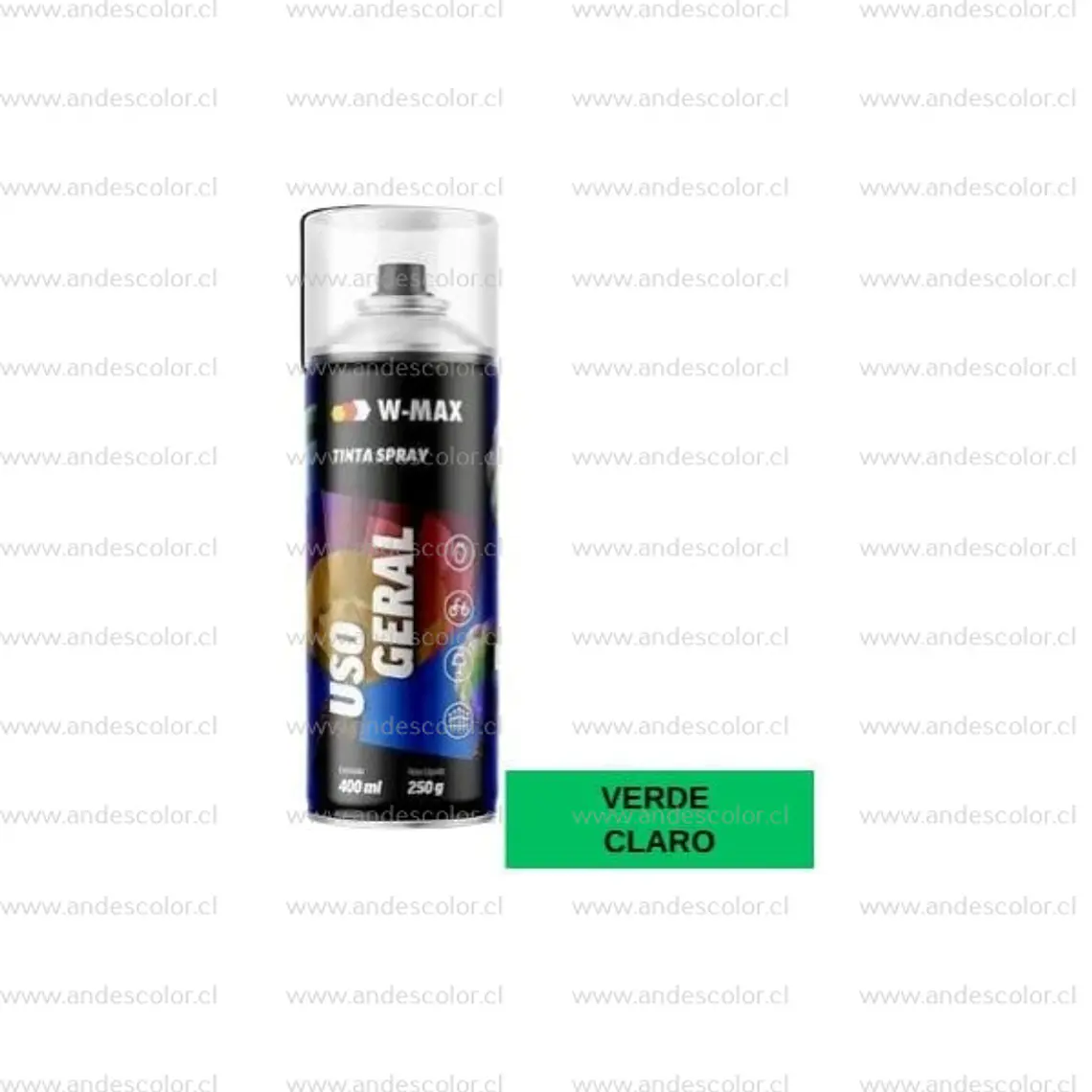 Pintura Spray - Wmax Acrilica Verde Claro 400 Ml 2