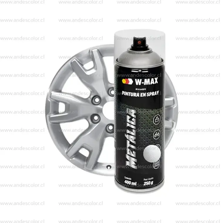 Pintura Spray - Wmax Acrilica Aluminio Brillante 400 Ml 2