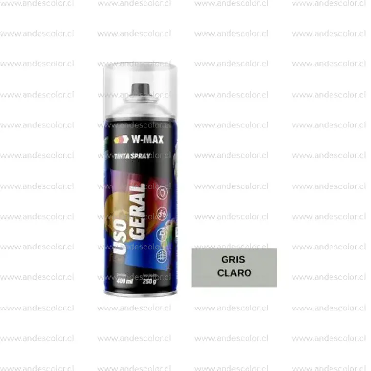 Pintura Spray - Wmax Acrilica Gris Claro 400 Ml 2