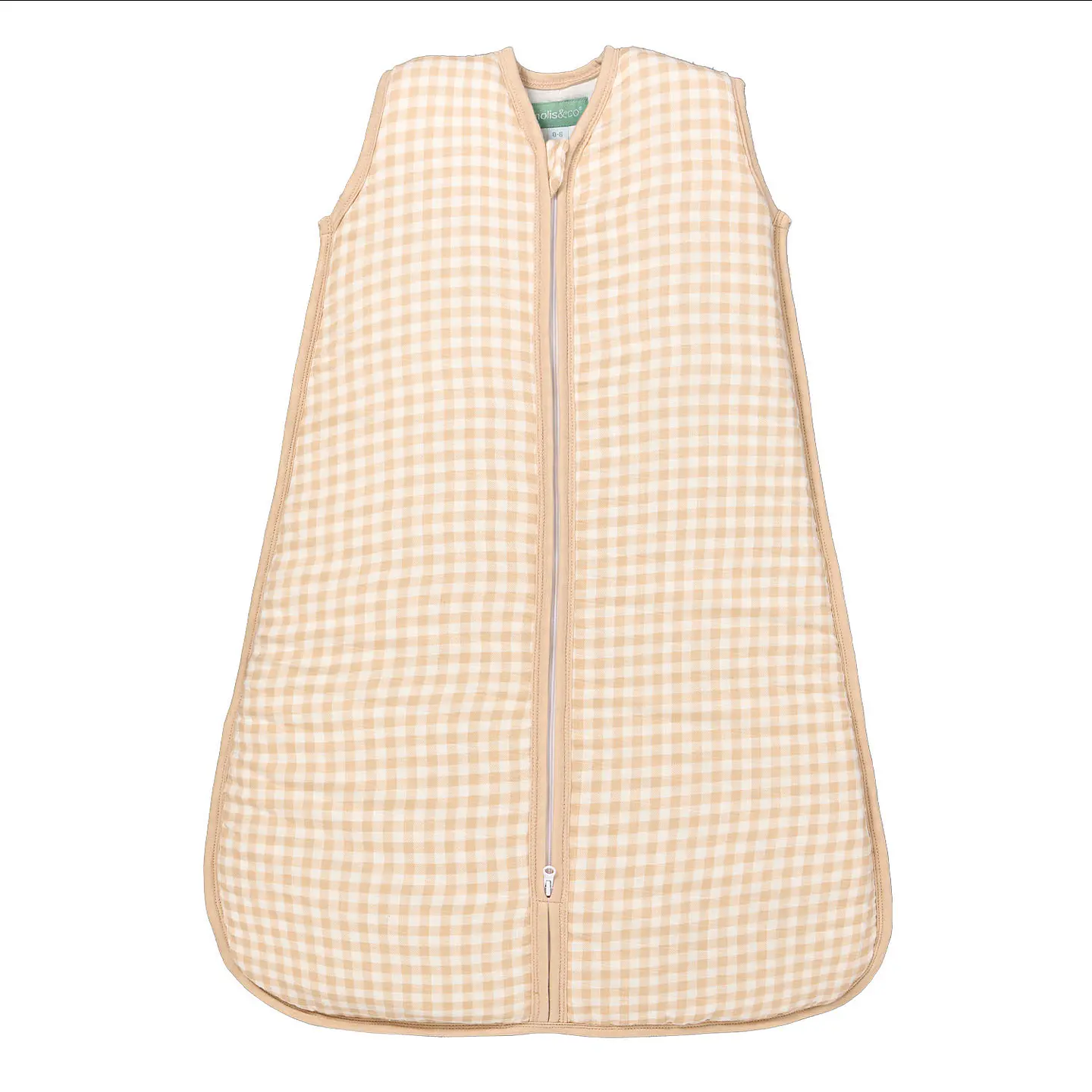 Saco de dormir bebé - Muselina de bambú - Vichy Sand - TOG 1  1