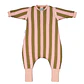 Pijama manta con mangas y calcetines antideslizantes - Kakhi & Rose Stripes - TOG 2.5 - Miniatura 1