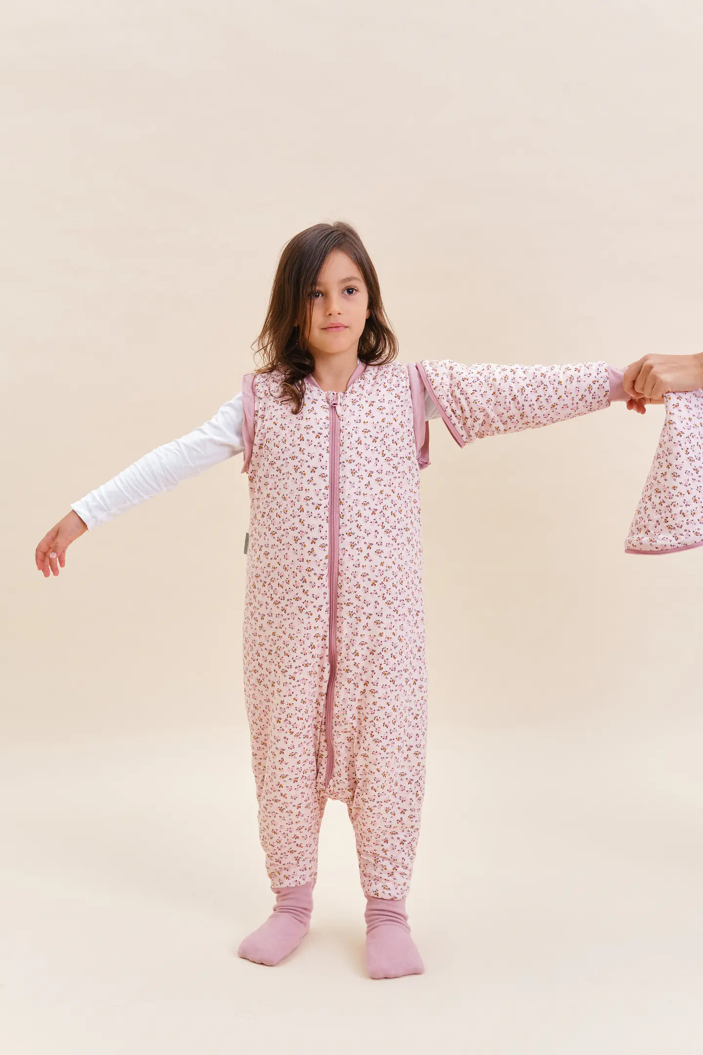 Pijama manta con mangas y calcetines antideslizantes - Misty Rose - TOG 2.5 3