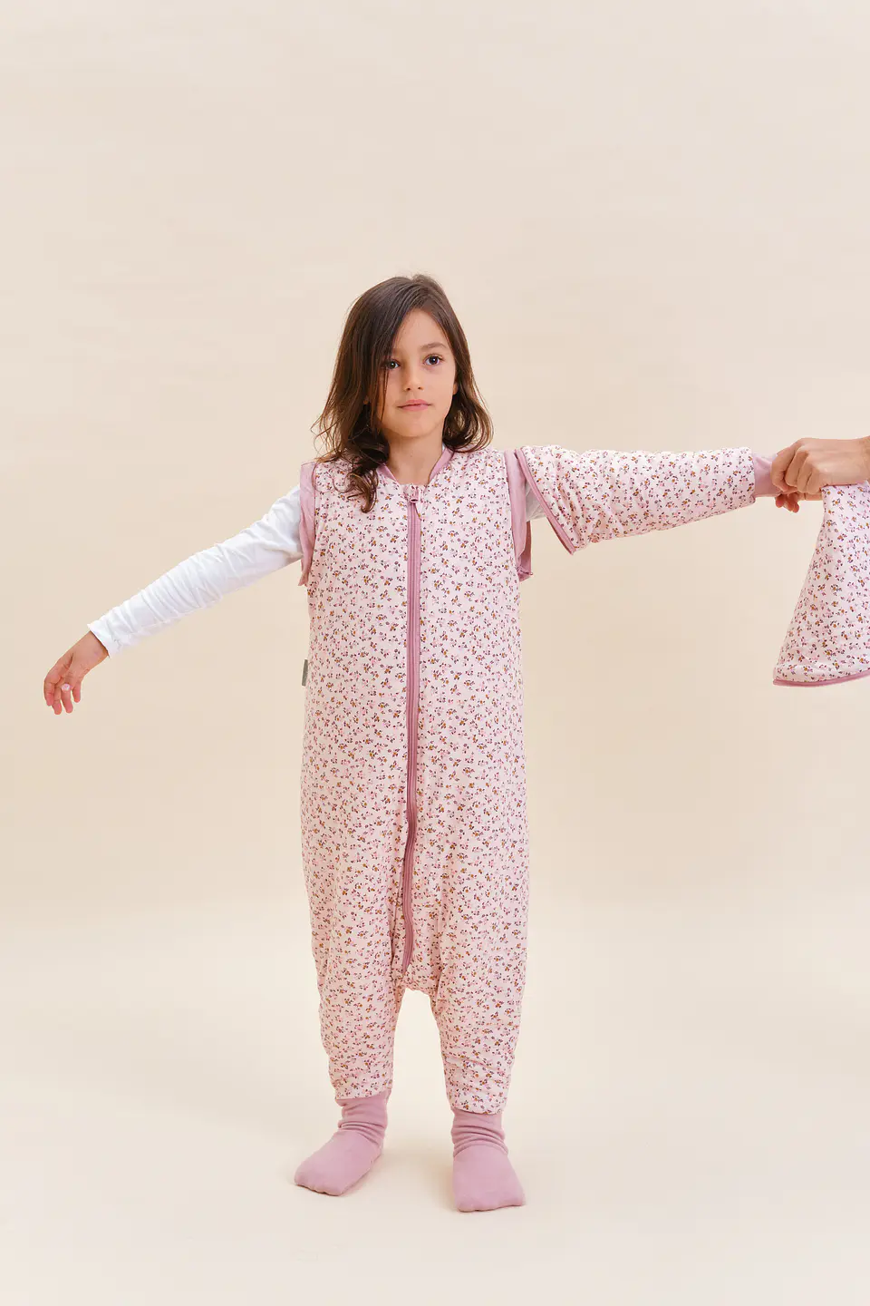 Pijama manta con mangas y calcetines antideslizantes - Misty Rose - TOG 2.5 3