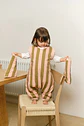 Pijama manta con mangas y calcetines antideslizantes - Kakhi & Rose Stripes - TOG 2.5 - Miniatura 8