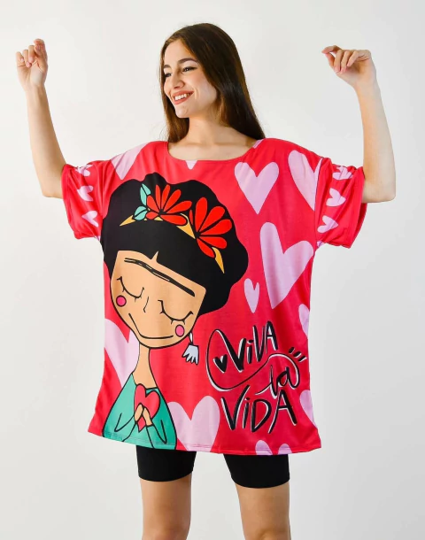 MAXI POLERA CHARLES FRIDA CORAZONES 