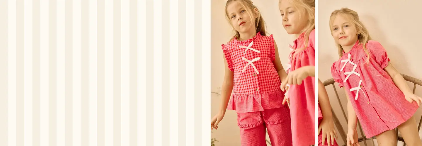 Petite Rose niña: vestido vichy con lazos