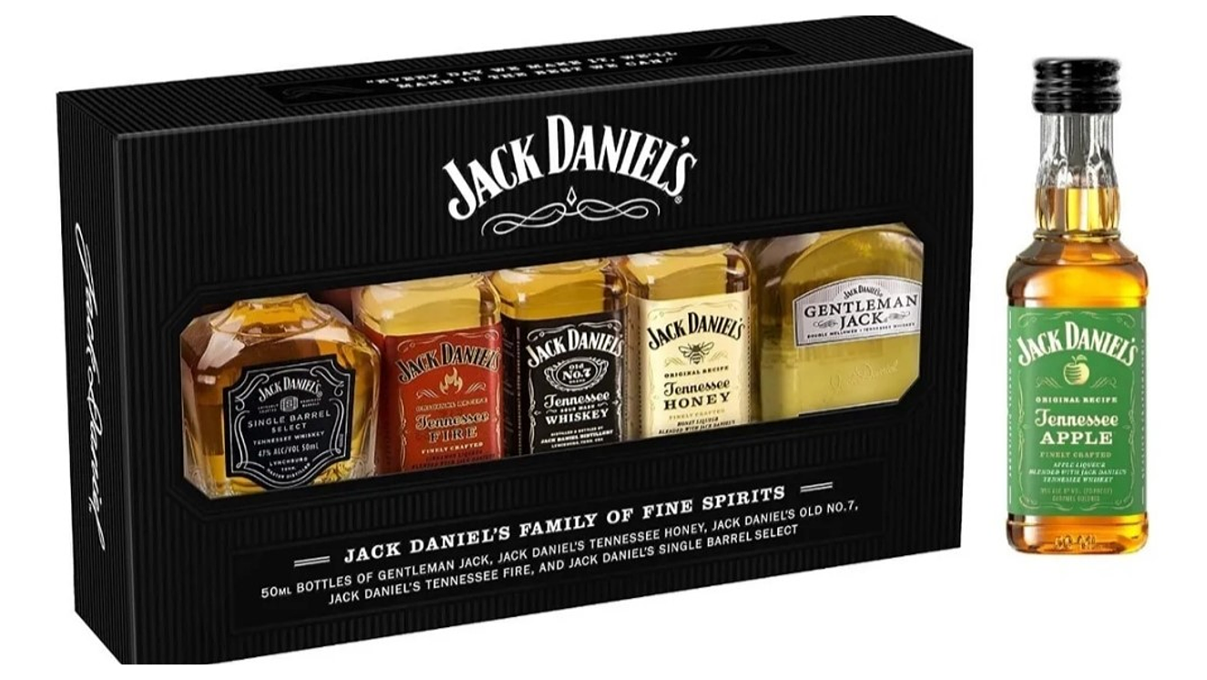 Pack 5 Miniaturas Jack Daniel´s ideal para Regalo + Miniatura Jack Apple 1