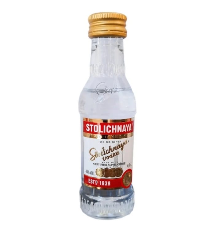 Miniatura de Vodka Premium Ruso Stolichnaya 50 ml