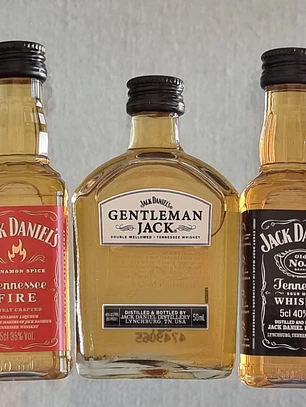 Colección 5 miniaturas Whisky Jack Daniels 50 ml 