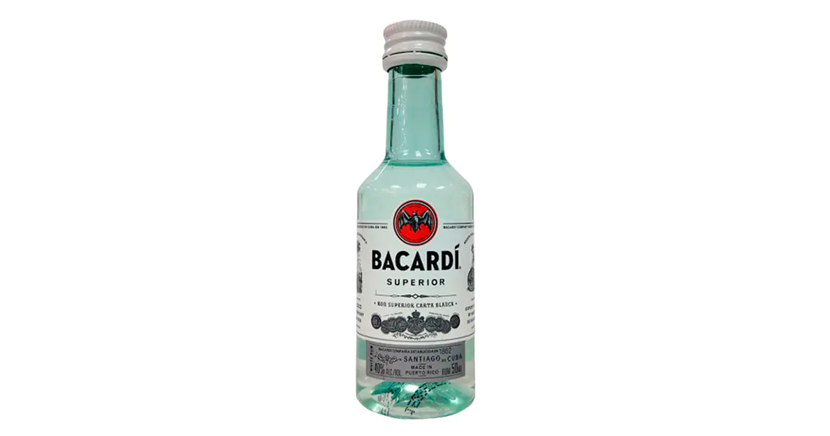 Toppa Bacardi Termoadesiva Nera, 12,5 X 4,5 Cm, Logo Originale