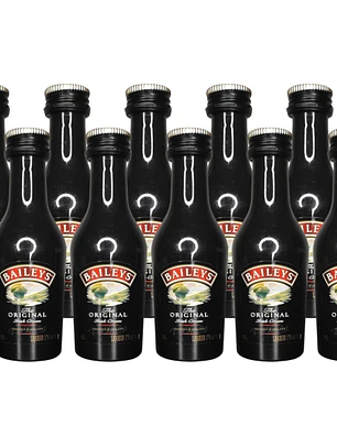 10 Miniaturas Baileys Licor Crema de Whisky 50ml (plástico)