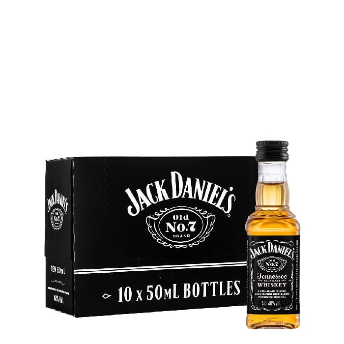 Pack 10 Mini Botellas Jack Daniel’s Old N°7 – Whisky 50 ml Original