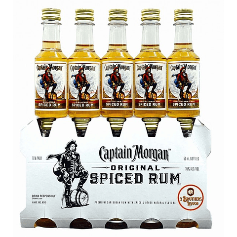  Miniaturas Ron Captain Morgan spiced gold 50 ml  Pack 12 unidades