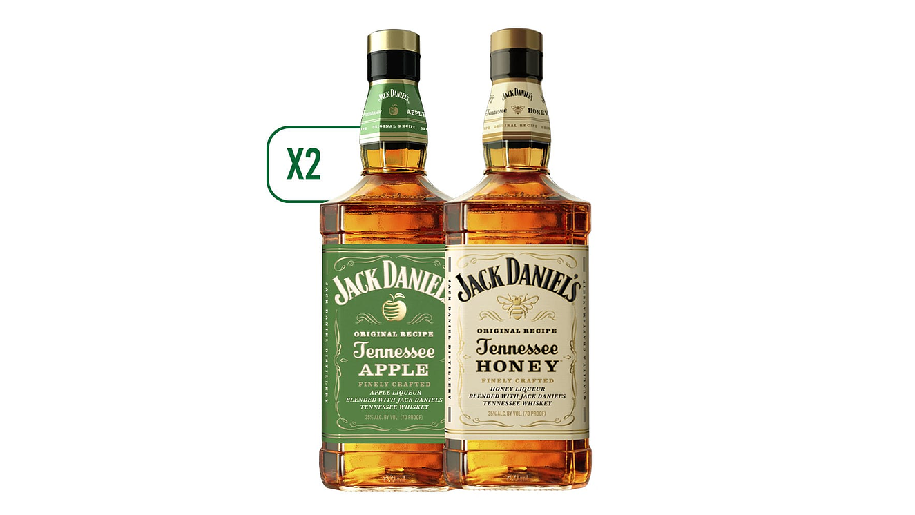 Pack 2 Jack Daniels Apple 750 ml + 1 Jack Daniels Honey 750 ml  1