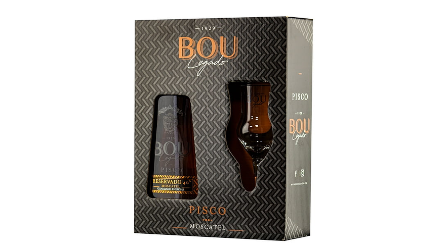  Pisco Bou Legado Reservado 40° – Pisco Ganador el Mejor del Mundo 2025 +Copa de Cata de Cristal 1