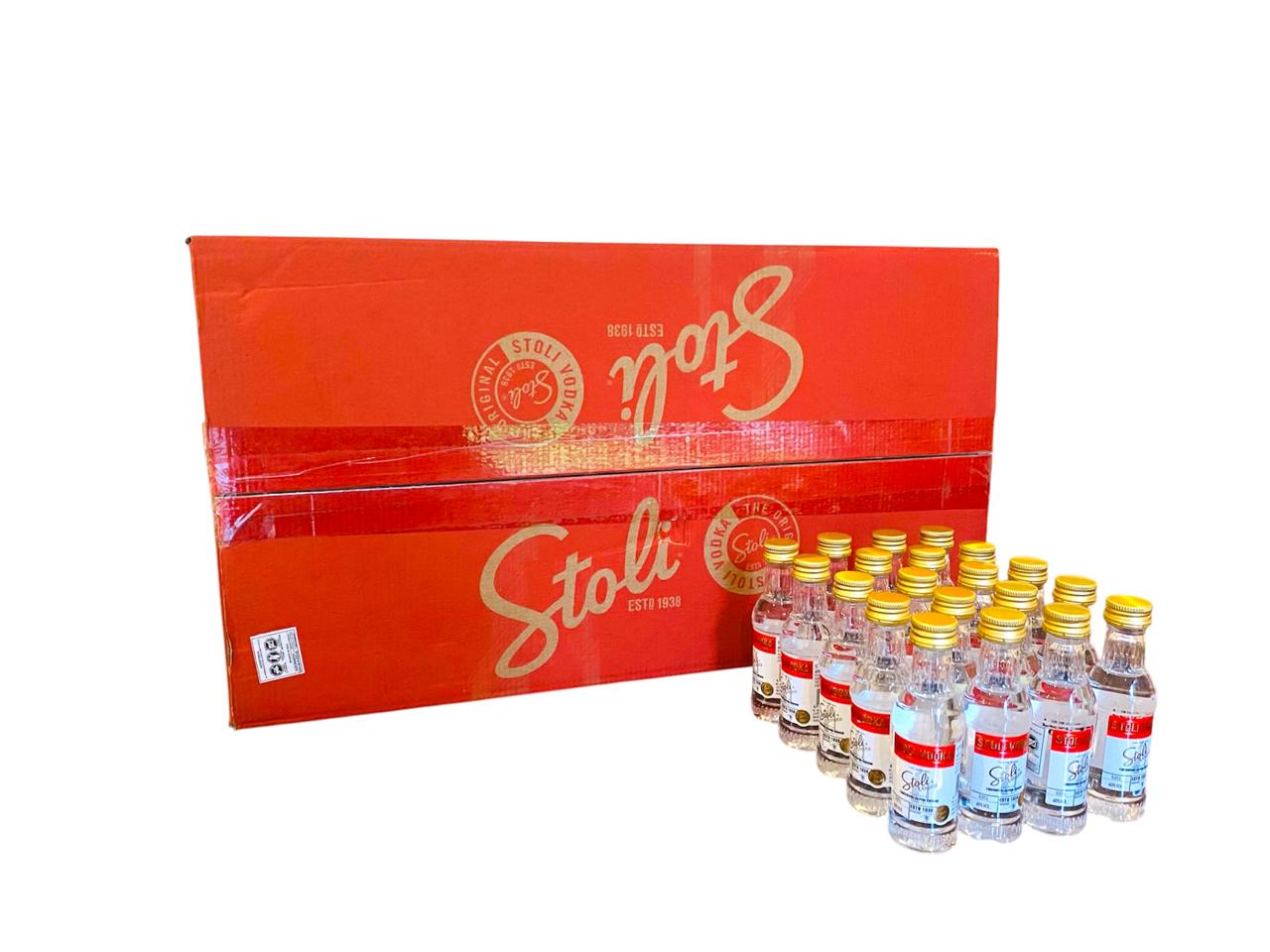 Vodka Premium Ruso Stolichnaya 50 ML. Por Mayor Caja de 100 Unid.