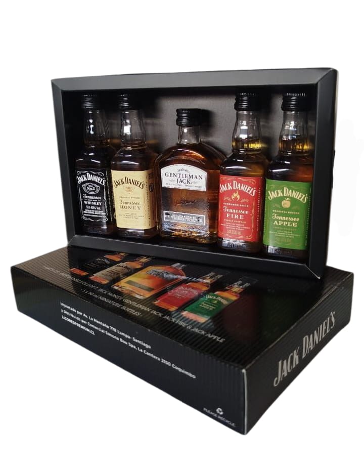 Colección 5 miniaturas Whisky Jack Daniels 50 ml