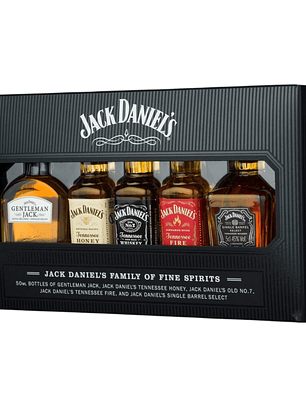 Pack Colección 5 Miniaturas  Whisky Jack Daniel´s ideal para Regalo 