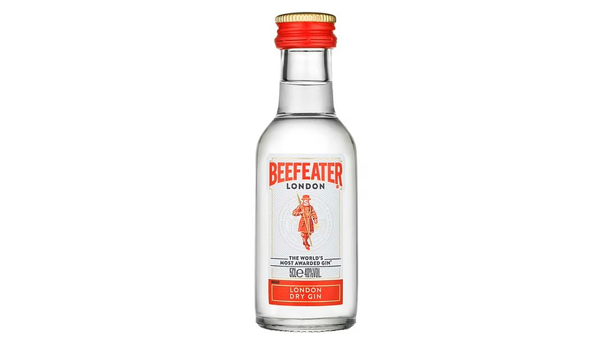 10 Miniaturas Gin Beefeater  London Botella Vidrio 50ml  1