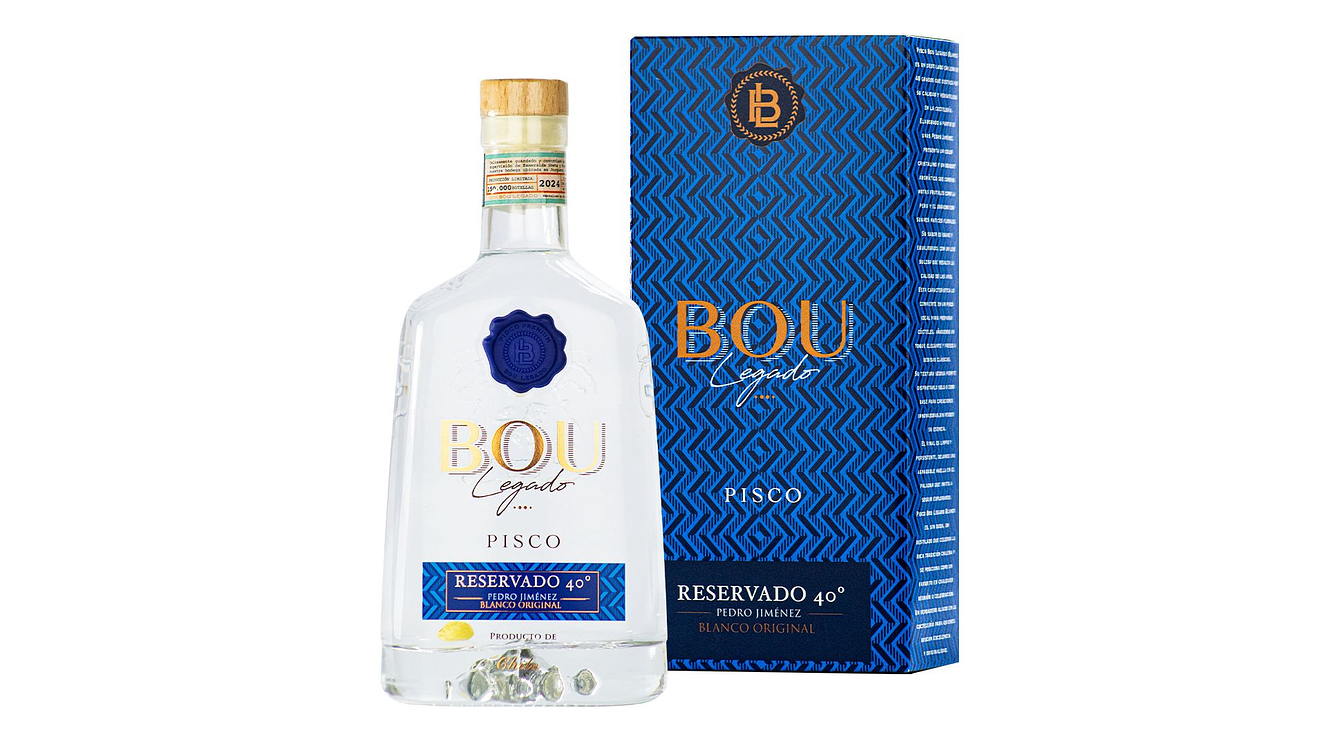 Pisco Bou Legado Transparente 40° Reservado uvas Pedro Jimenez 1