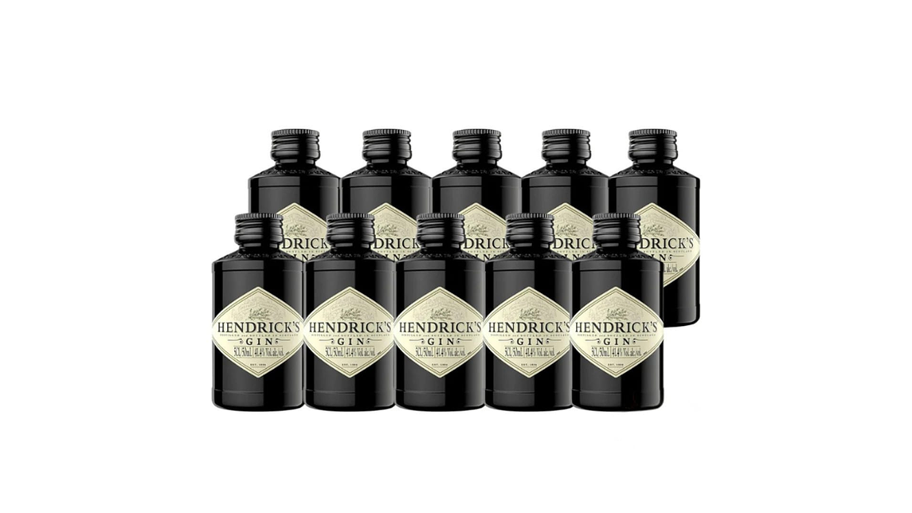10 Miniaturas Gin Hendricks 50 ml Botella vidrio 1