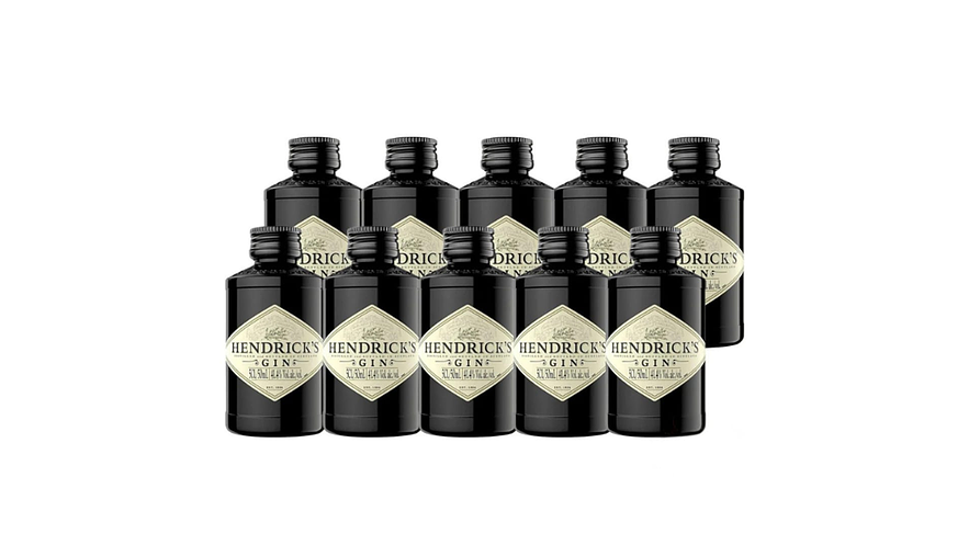 10 Miniaturas Gin Hendricks 50 ml Botella vidrio 1
