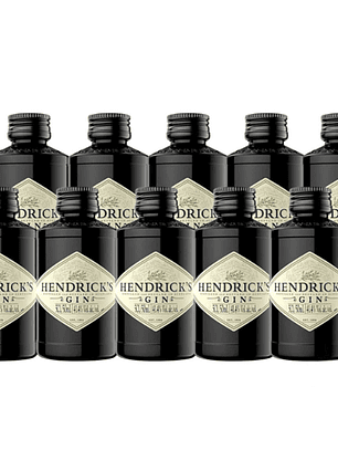 10 Miniaturas Gin Hendricks 50 ml Botella vidrio