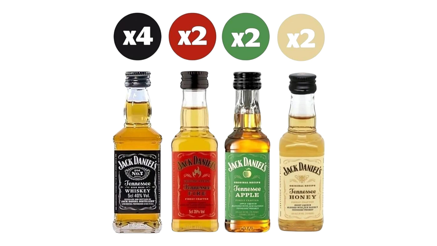 Pack 10 Miniaturas Whisky  Jack Daniels Surtido 50 ml  1