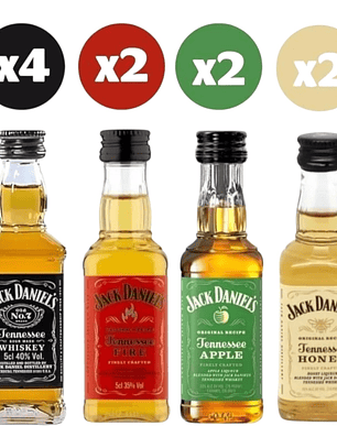Pack 10 Miniaturas Whisky  Jack Daniels Surtido 50 ml 