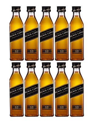10 Miniaturas Black Label Johnnie Walker 50 ml 