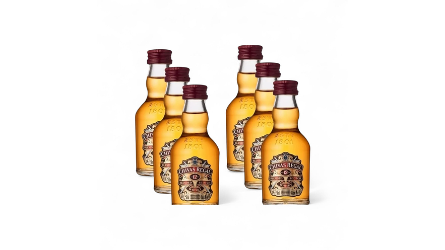 Miniaturas Whisky Chivas Regal 12 Años 50 ML Pack 6 Unidades  1