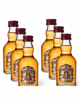 Miniaturas Whisky Chivas Regal 12 Años 50 ML Pack 6 Unidades 
