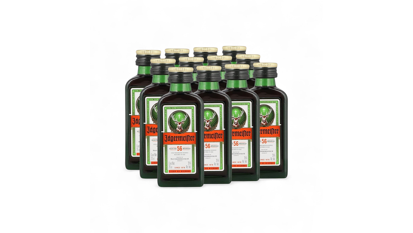  12 Miniaturas de Jagermeister botella vidrio OFERTA 1