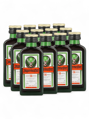  12 Miniaturas de Jagermeister botella vidrio OFERTA