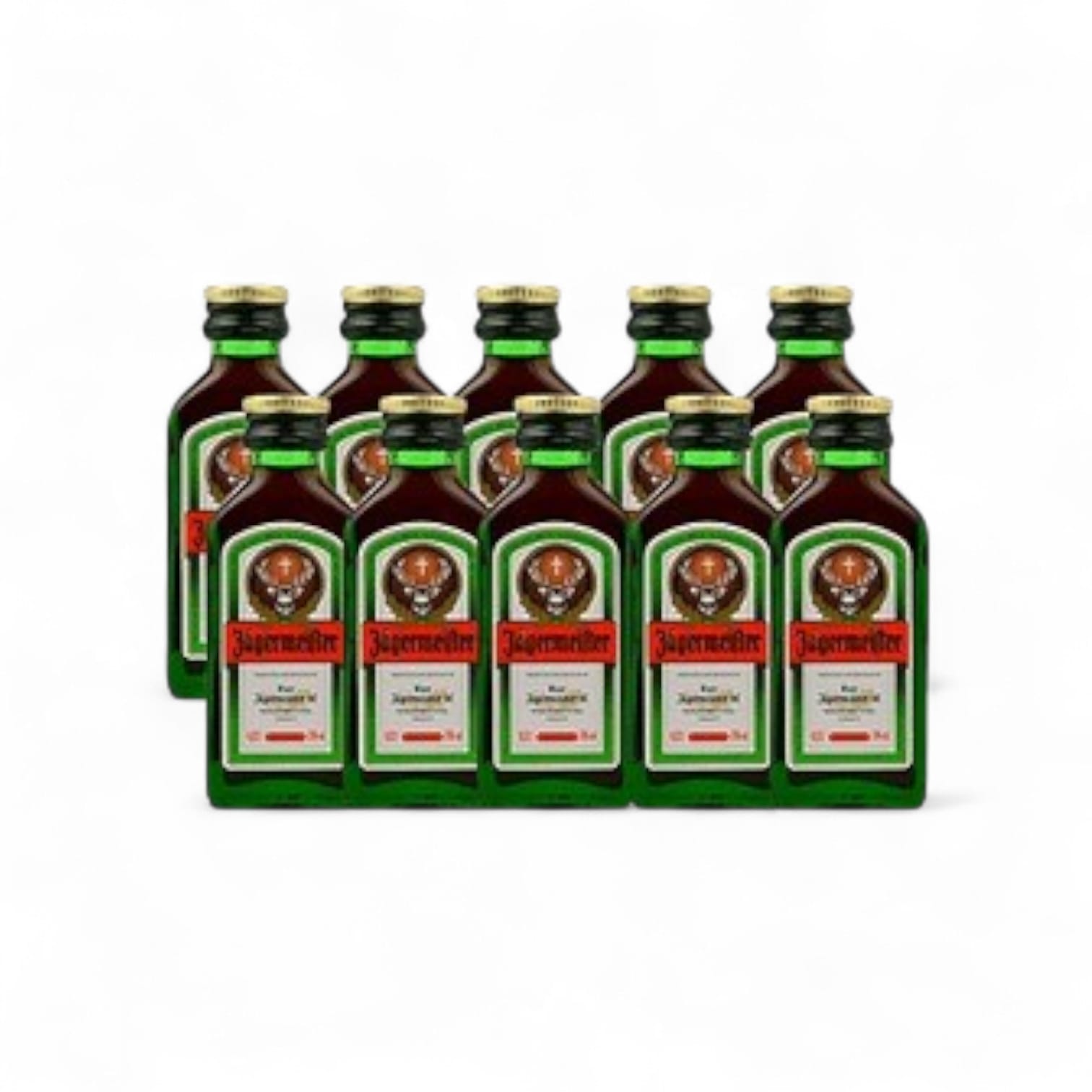 10 Miniaturas de Jagermeister botella vidrio  OFERTA