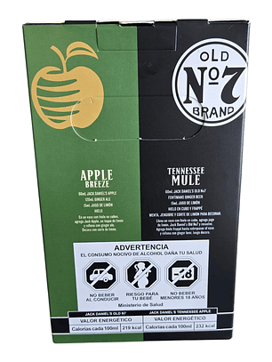 Pack 2 Whiskys Jack Daniels 350 ml  N7 Tradicional -Apple con Estuche para regalar