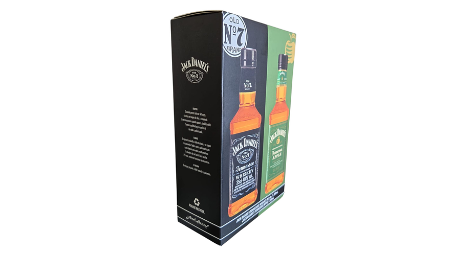 Pack 2 Whiskys Jack Daniels 350 ml  N7 Tradicional -Apple con Estuche para regalar 3
