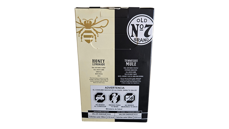 Pack 2 Whiskys Jack Daniels 350 ml  N7 Tradicional -Honey con Estuche para regalar 4