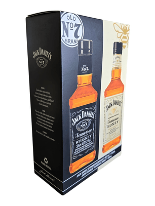 Pack 2 Whiskys Jack Daniels 350 ml  N7 Tradicional -Honey con Estuche para regalar