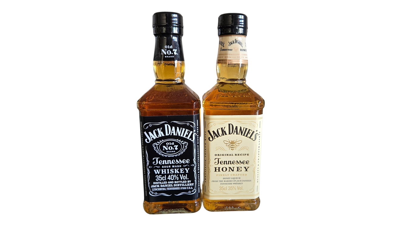 Pack 2 Whiskys Jack Daniels 350 ml  N7 Tradicional -Honey con Estuche para regalar 3