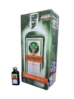 Caja 60 Miniaturas Licor Jagermeister envase vidrio 