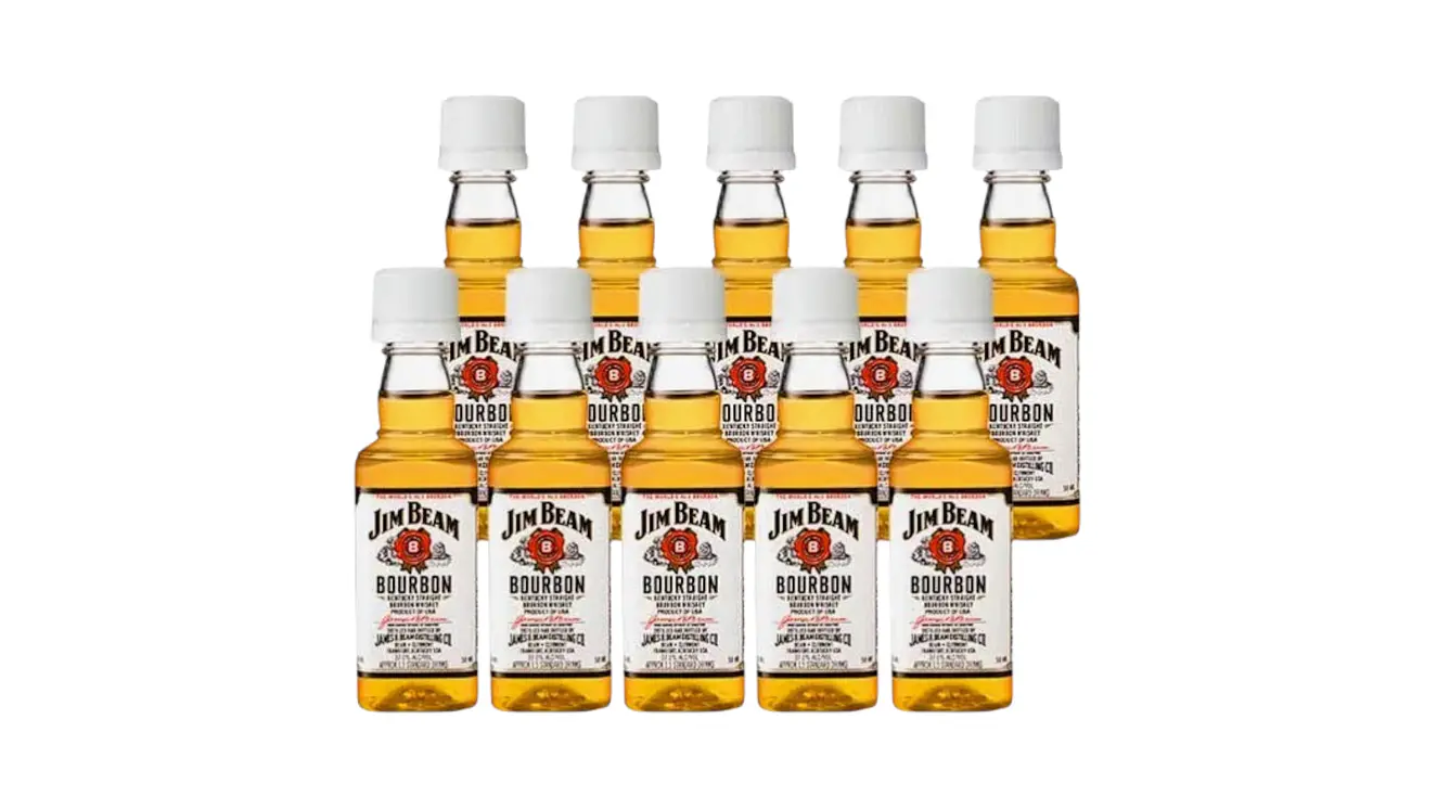 10 Miniatura Whisky Jim Beam Bourbon 50 Ml  1