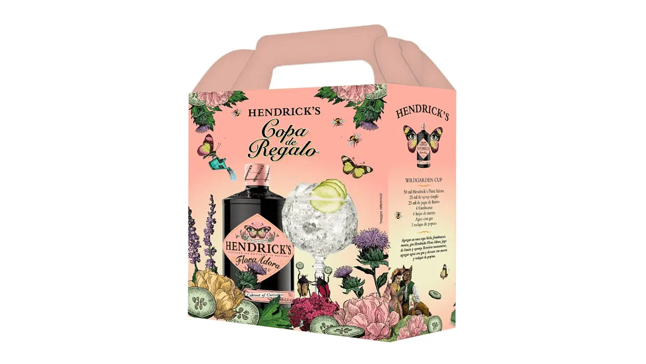  Gin Hendricks Premium FLORA ADORA 700cc + COPA DE GIN HENDRICKS OFERTA 1