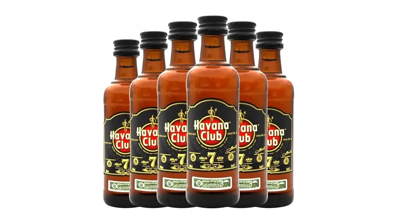 6 Miniaturas Ron Habana Club 7 años 50 ml Botella Vidrio 1