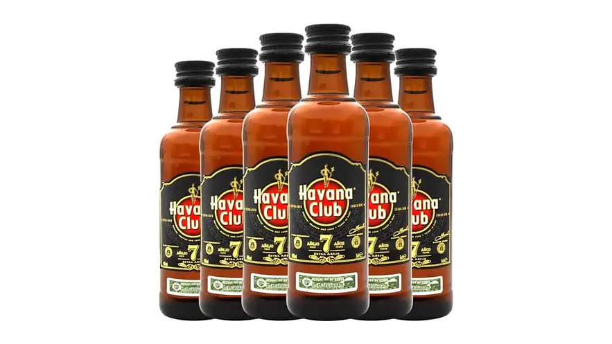 6 Miniaturas Ron Habana Club 7 años 50 ml Botella Vidrio 1